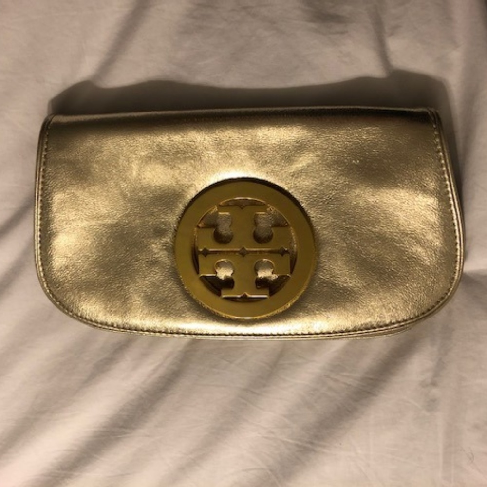 Tory Burch Metallic Gold Clutch